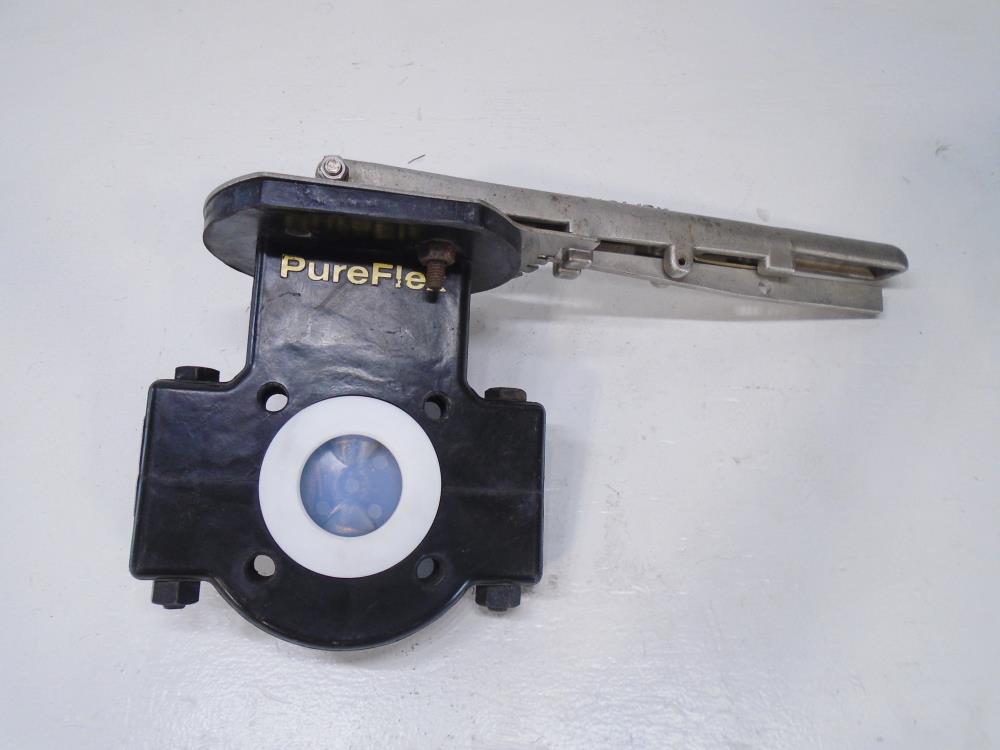 PureFlex 2" 150# PTFE Butterfly Valve, SI Disc, PFA Trim, 80002LC11TS2